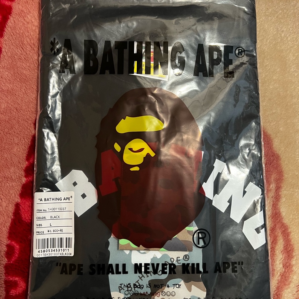 Bape Black and Red Short Sleeve Tee